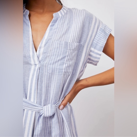 Rails Suri Blue Dusk Striped Linen Dress NWOT - Picture 2 of 10